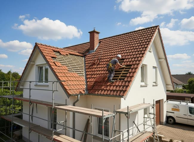 Notre entreprise de couverture posant des tuiles
